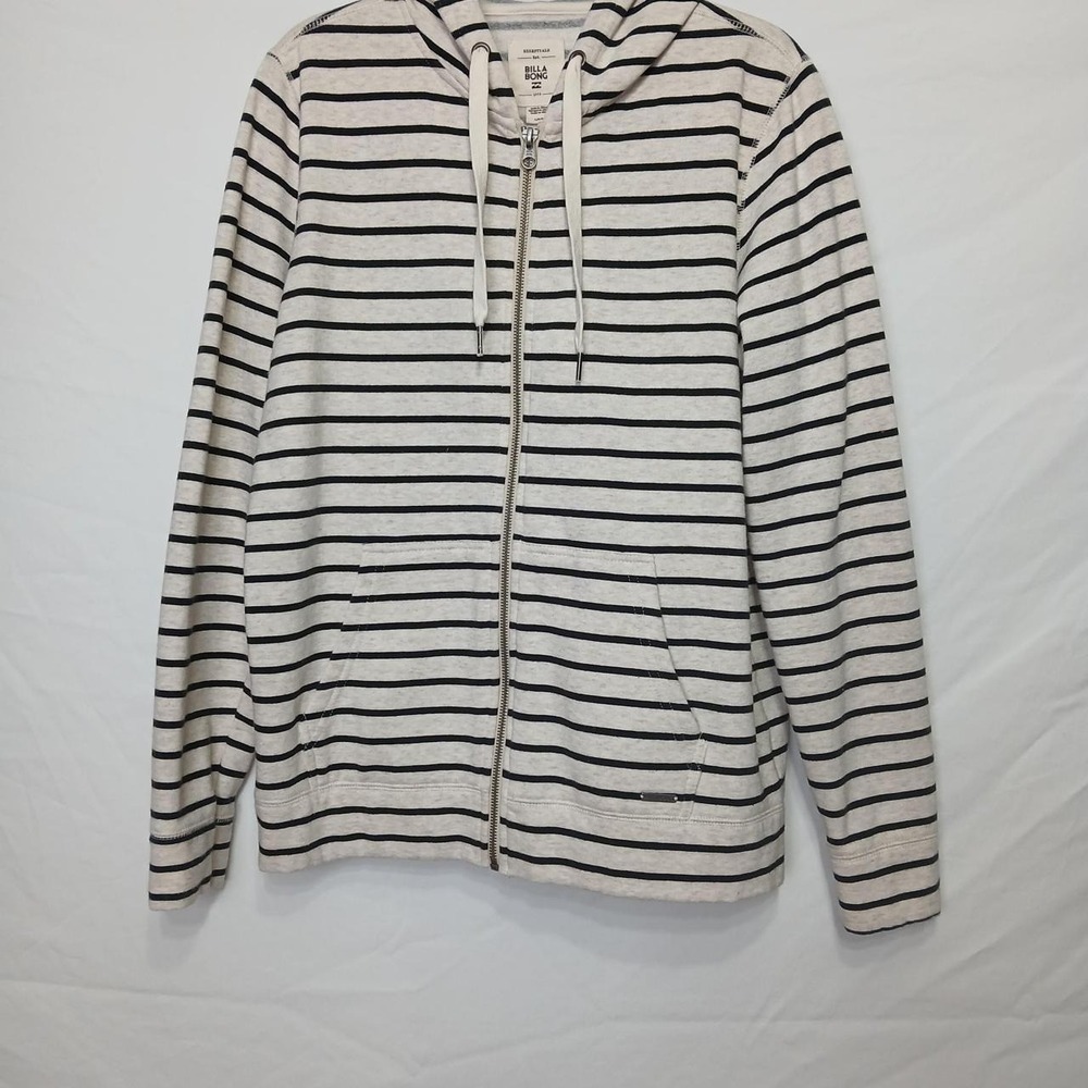 Billabong Essentials L striped Hoodie zip front beach surf coconut girl y2k